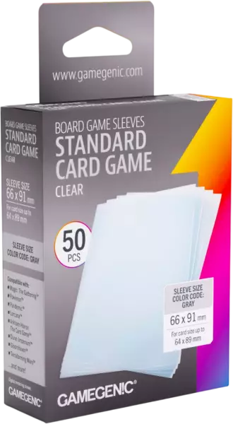 Gamegenic : 50 Board Game Sleeves Standard Card Game Clear
