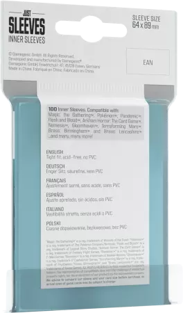 Gamegenic : Inner Sleeves (100) - 64x89mm
