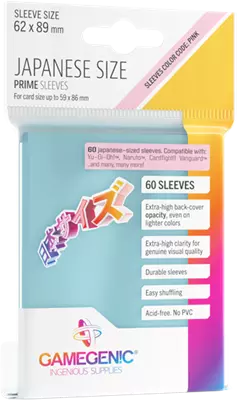 Gamegenic - PRIME Japan. Size Sleeves Clear 62x89