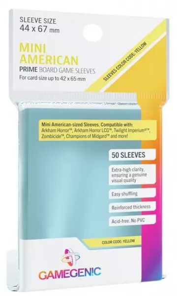 Gamegenic - Prot�ge-cartes souples - 44 X 67 mm - PRIME Mini American-sized - Clear x 50