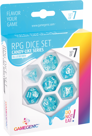 Gamegenic - Set de 7 dés JDR - Blueberry - Candy-like Series