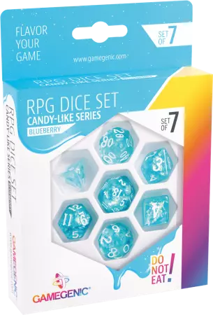 Gamegenic - Set de 7 dés JDR - Blueberry - Candy-like Series