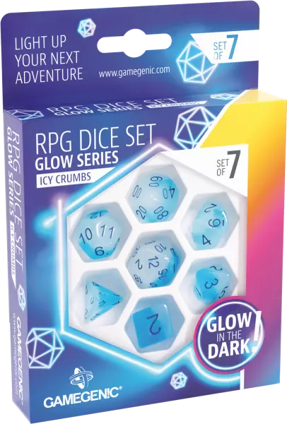 Gamegenic - Set de 7 d�s JDR - Glow Series - Icy Crumbs