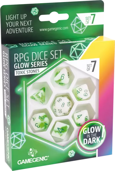 Gamegenic - Set de 7 d�s JDR - Glow Series - Icy Crumbs
