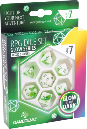 Gamegenic - Set de 7 dés JDR - Glow Series - Icy Crumbs