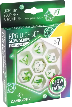 Gamegenic - Set de 7 dés JDR - Glow Series - Icy Crumbs