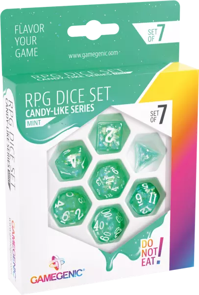 Gamegenic - Set de 7 d�s JDR - Mint- Candy-like Series