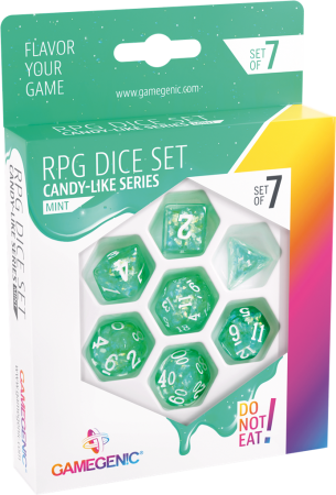 Gamegenic - Set de 7 dés JDR - Mint- Candy-like Series