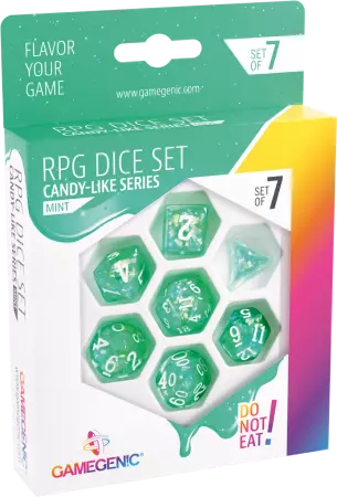Gamegenic - Set de 7 dés JDR - Mint- Candy-like Series