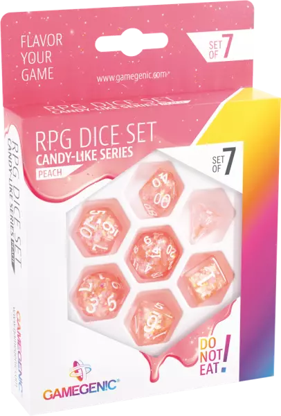 Gamegenic - Set de 7 d�s JDR - Peach- Candy-like Series
