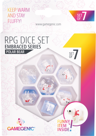 Gamegenic - Set de 7 dés JDR - Polar Bear - Embraced Series