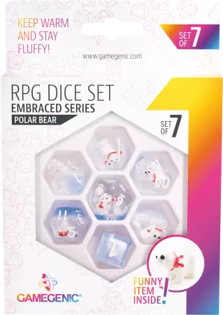 Gamegenic - Set de 7 dés JDR - Polar Bear - Embraced Series