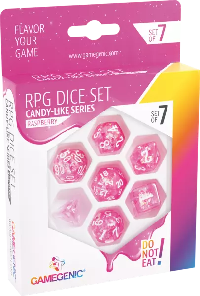 Gamegenic - Set de 7 d�s JDR - Rasberry- Candy-like Series