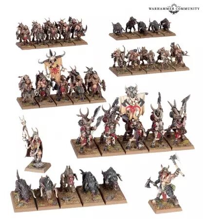 Hommes B&ecirc;tes (Beastmen Brayherds) : Colonne de Bataille (Battle March Army)  - Warhammer the Old World