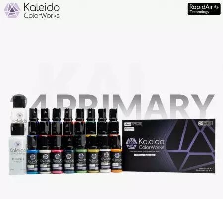 Kaleido Colorworks : Set 24 Couleurs Primaires & Essentielles (24 x 30ml) - Gaahleri