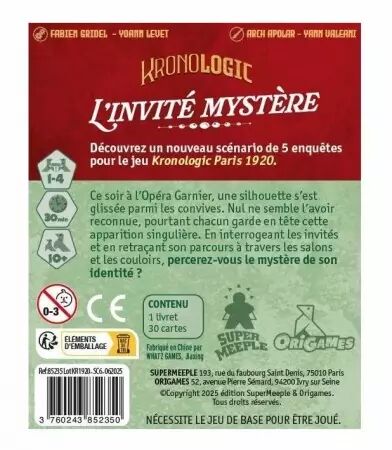 Kronologic : Paris 1920 - Extension L\'Invité Mystère - Yoann Levet - Origames