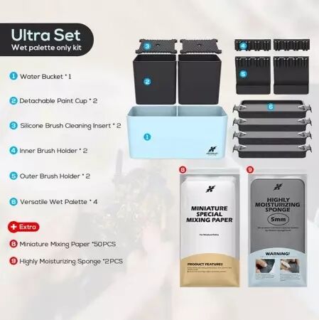 Krydrufi : All in One Modular Box-Ultra Set - Blue Sand - Wet Palette Edition
