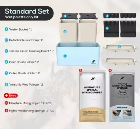 Krydrufi All in One Modular Box Standard Set Wet Palette Edition - Blue Sand