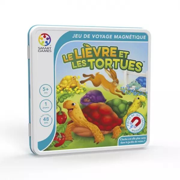 Le Li�vre et les Tortues - Smart Games - Jeux voyage magn�tique - Bo�te M�tal