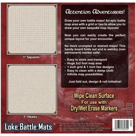 Livre plateau de jeu : Battle Map Board - Grid & Hex