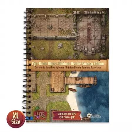 Livre Plateau de Jeu : Edition Heroic Fantasy extérieur (305x420 mm) Taille XL - Couverture Rigide