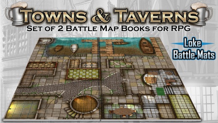 Livre plateau de jeu : Pack de 2 livres Towns & Taverns (60x60cm)