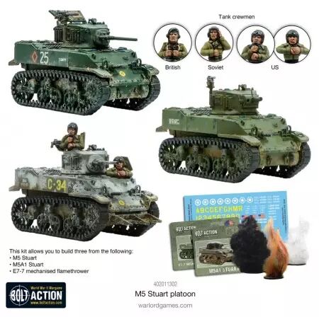 M5 Stuart Platoon � Peloton de Chars L&eacute;gers (28mm) - Bolt Action - Warlord Games