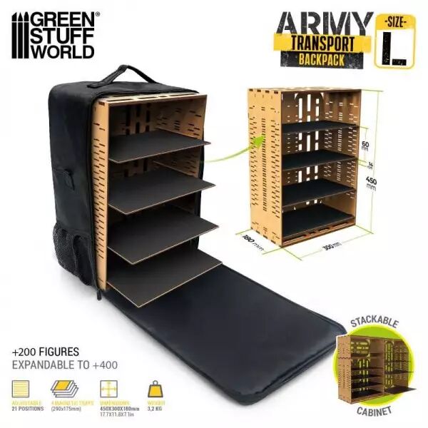 Mallette de transport pour les miniatures - L - Green Stuff World