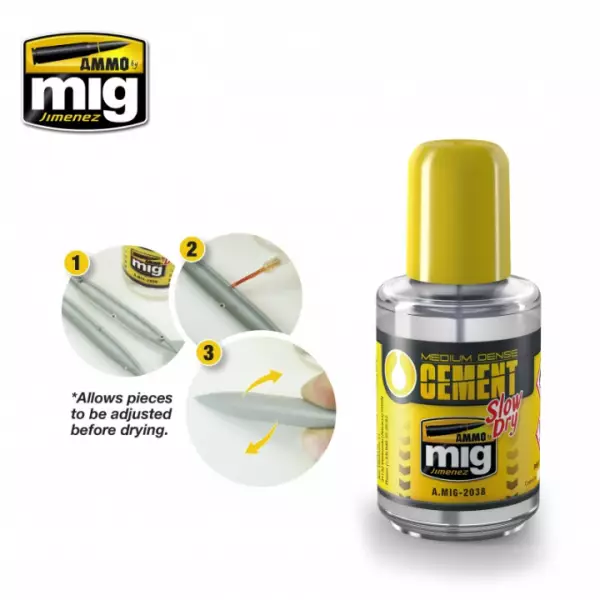 Medium Dense Cement - Slow Dry (Polyester Plastic Glue)  - Mig Jimenez