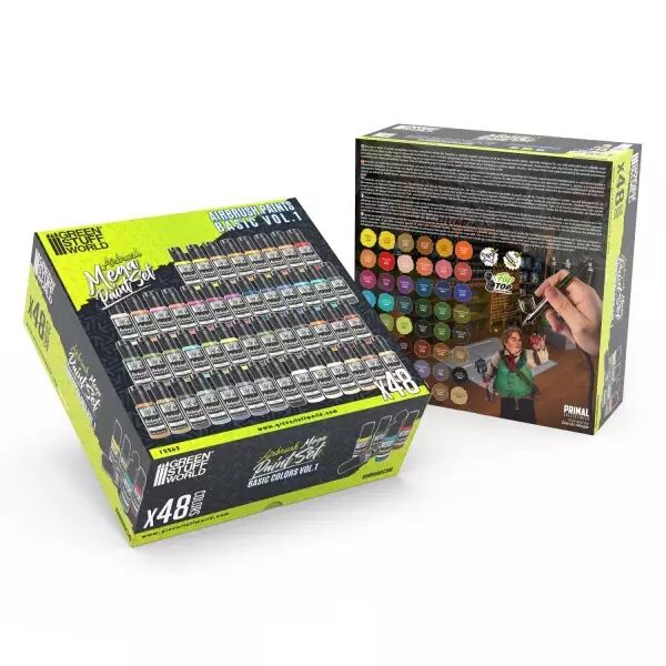Mega Set Peintures A�rographe - Couleurs de Base Vol. 1.0 - Green Stuff World