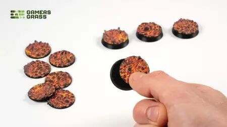 Molten Lava - Round 28mm (x10) - Battle Ready Bases- Gamers Grass