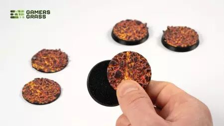 Molten Lava - Round 40mm (x5) - Battle Ready Bases- Gamers Grass