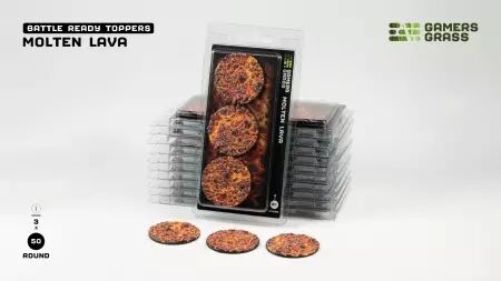 Molten Lava - Round 50mm (x3) - Battle Ready Bases- Gamers Grass