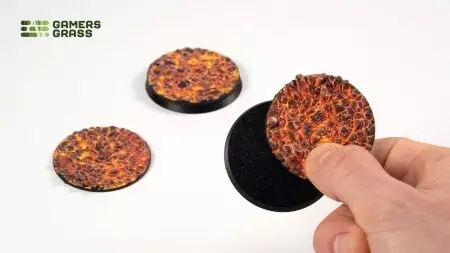 Molten Lava - Round 50mm (x3) - Battle Ready Bases- Gamers Grass