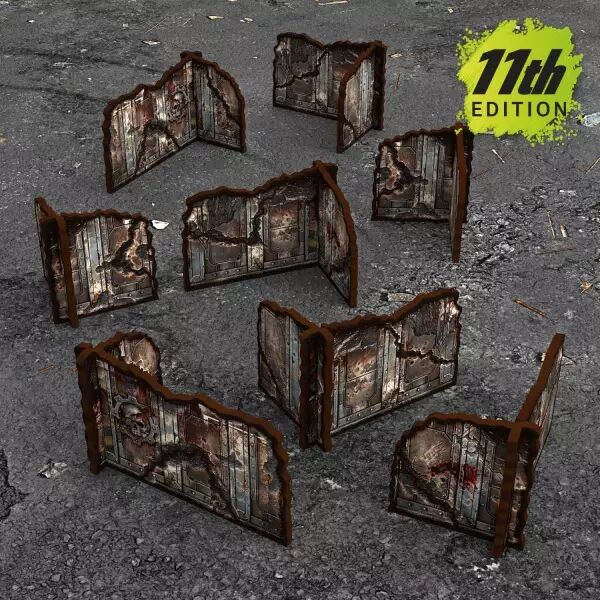 Murs d�angle pr�peints d�montables 11e �dition (lot de 8) Warhammer 40k- Green Stuff World