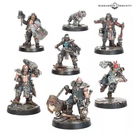 Necromunda : Orlock Road Sergeants & Cyber-mastiffs - Warhammer 40k