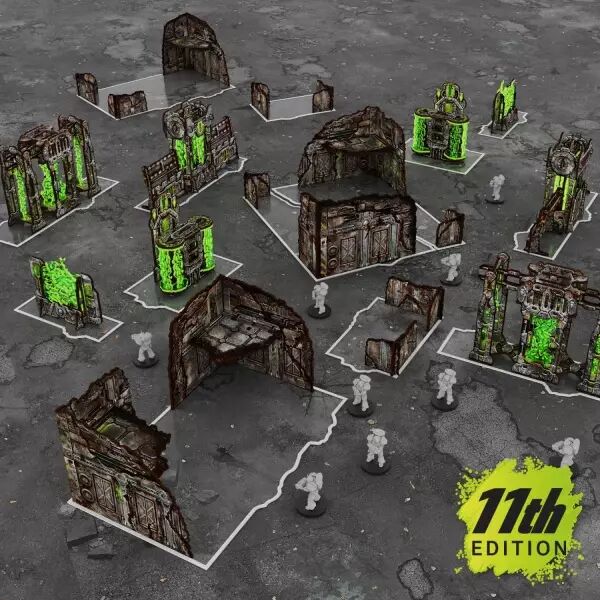 Pack de d�cors pliables pr�peints 11e �dition Warhammer 40k- Green Stuff World