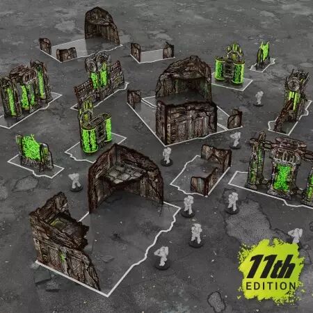 Pack de d&eacute;cors pliables pr&eacute;peints 11e &eacute;dition Warhammer 40k- Green Stuff World