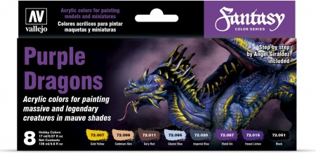 Paint Set - Purple Dragons by Angel Giraldez