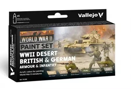 Paint Set : WWII Desert British & German Armour & Infantry - Model color - Vallejo