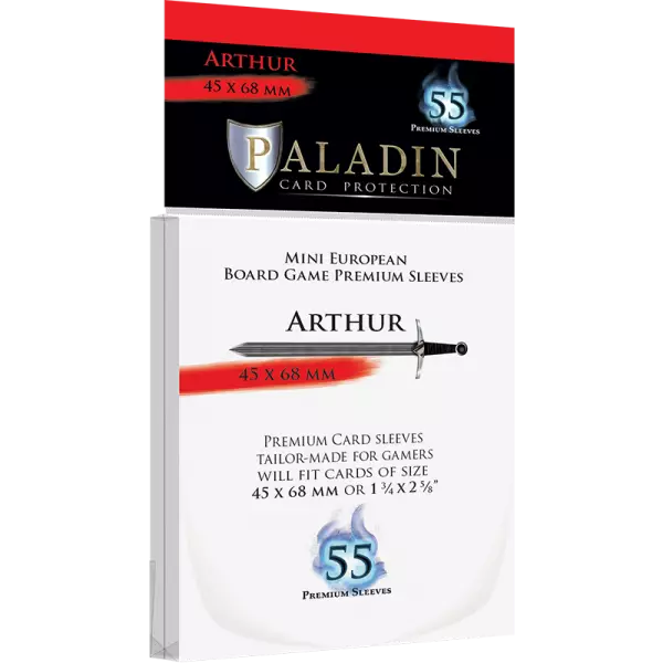 Paladin Sleeves - 45x68mm Arthur - 55 premium sleeves - Standard size