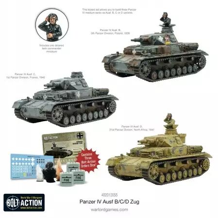 Panzer IV Ausf. B/C/D Zug � Peloton de Chars d\'Appui (28mm) - Bolt Action - Warlord Games