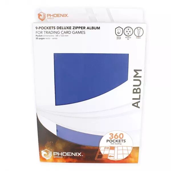 Phoenix Shield - Portfolio Deluxe Zipper Album - 360 cases - Blue