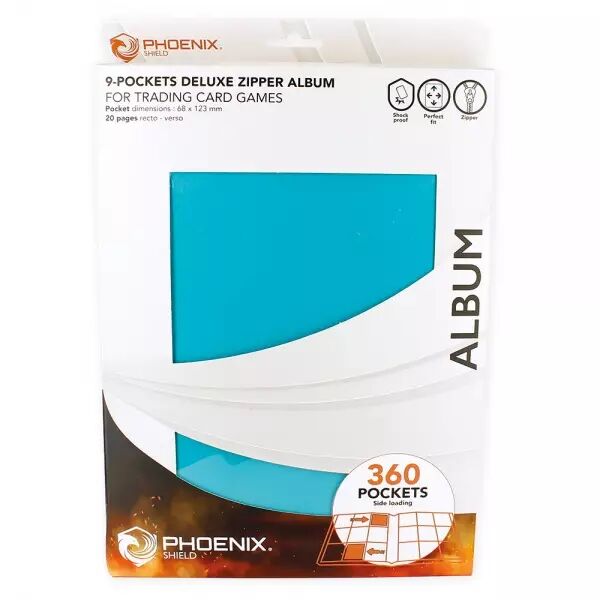 Phoenix Shield - Portfolio Deluxe Zipper Album - 360 cases - Turquoise