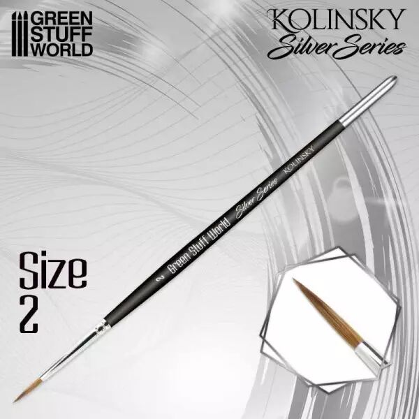 Pinceau Kolinsky Taille 2 - SILVER SERIE - Green Stuff World