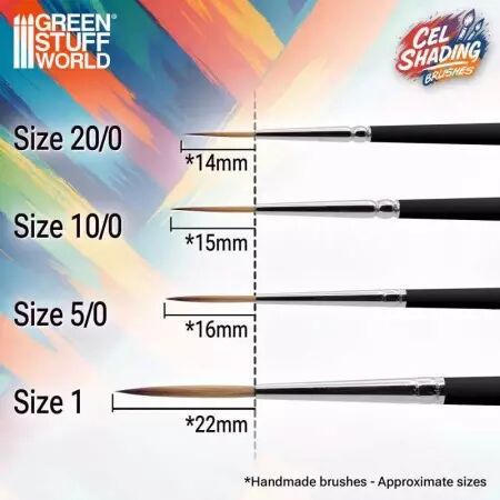 Pinceaux synthétiques Cel Shading Pack x4 - Green Stuff World