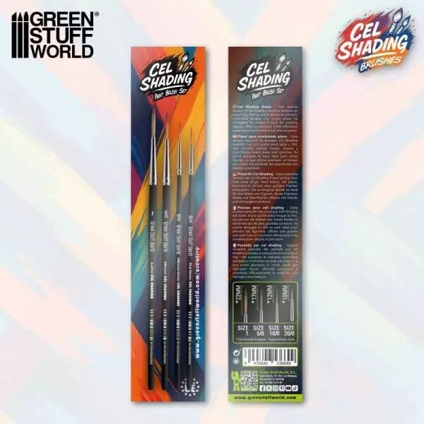 Pinceaux synth�tiques Cel Shading Pack x4 - Green Stuff World