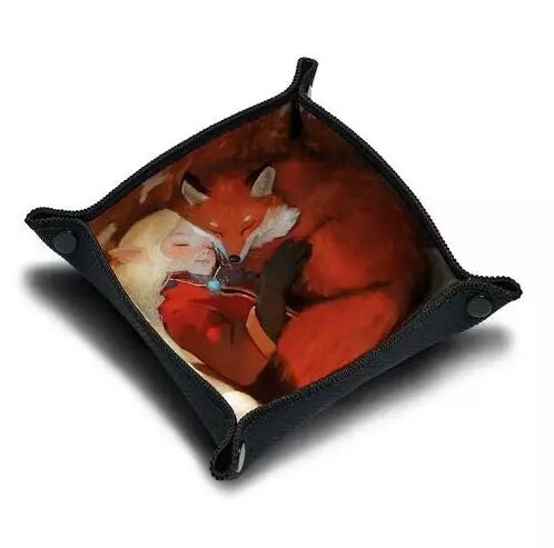 Piste de d�s - Fillette et Renard - 21X21 cm
