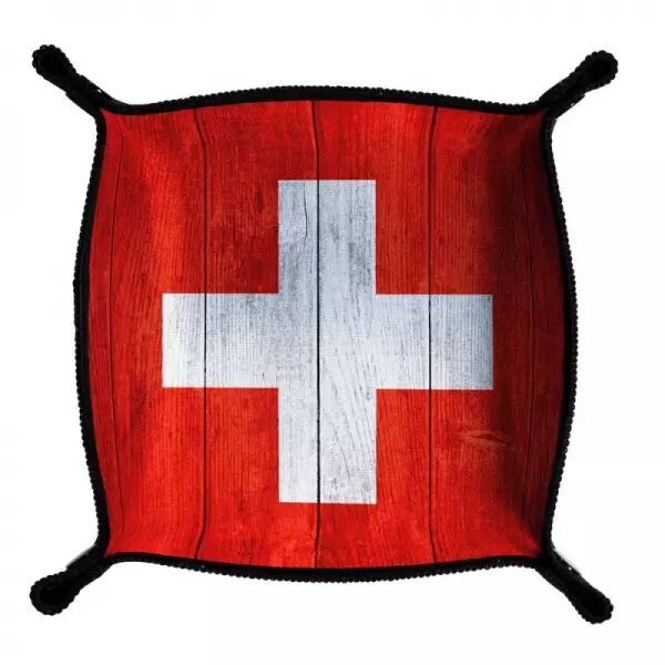 Piste de d�s - Wood Swiss Flag - 21X21 cm
