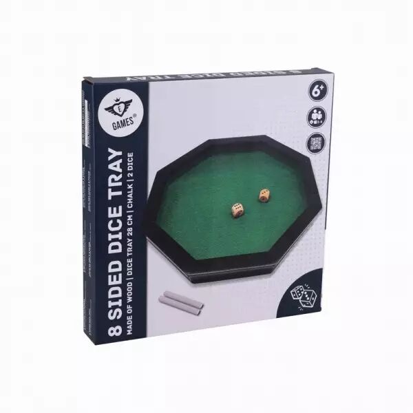 Piste de d�s octogonale bois 28cm 2d�s